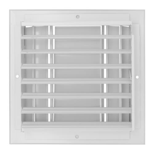 8" x 8" (Wall Opening Size) Three-Way White Sidewall/Ceiling Register (A613MS Series)