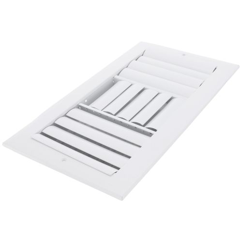 12" x 6" (Wall Opening Size) Three-Way White Sidewall/Ceiling Register W (A613MS Series)