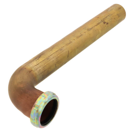 1-1/2" x 12" Rough Brass Slip Joint Waste Bend, 22 GA