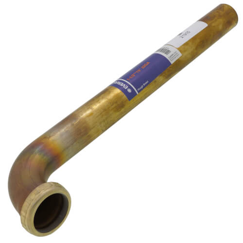 1-1/2" x 15" Rough Brass Slip Joint Waste Bend, 22 GA