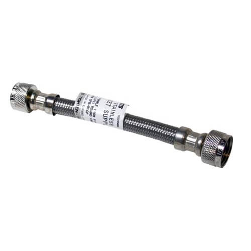 1/2" NPS x 6-1/4" Braided Stainless Steel Hose, 2195-010-000