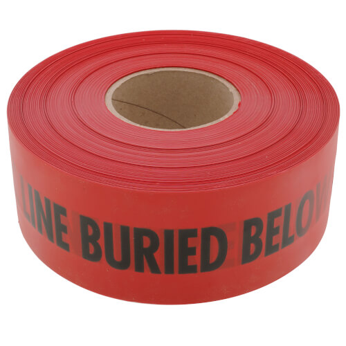 SHIELDTEC Red "Caution Electric Line Buried Below" Tape (3" x 1000 Ft)
