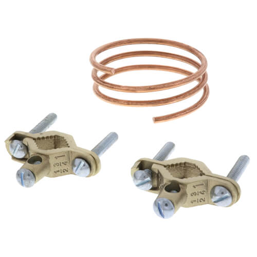 1/2" - 1" Bronze Grounding Clamp Kit w/ 24" 6g Wire