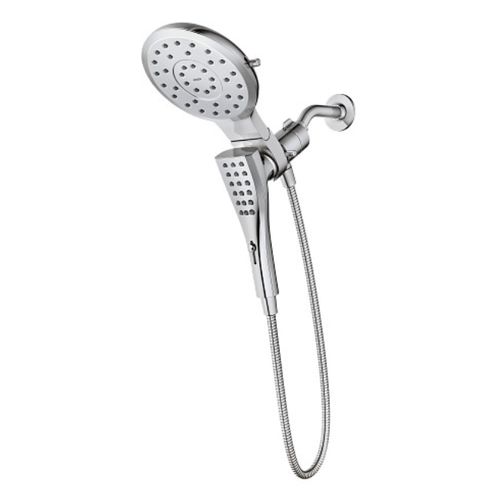 Verso Chrome Infinite Function 7" Diameter Spray Head w/ Handshower, 60" Hose, Magnetix, 1.75 Gpm