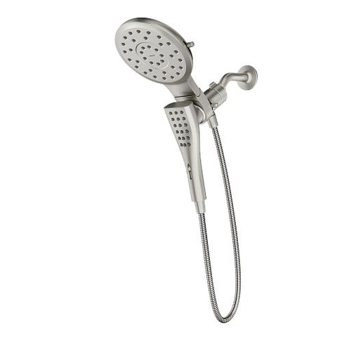 Verso Spot Resist Brushed Nickel Infinite Function 7" Diameter Spray Head w/ Handshower, 60" Hose, Magnetix, 2.5 Gpm