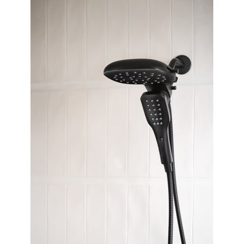 Verso 8 Function 7" Diameter Spray Head Standard w/ Handshower, 2.5 GPM, 220C5BL (Matte Black) 2 Verso 8 Function 7" Diameter Spray Head Standard w/ Handshower, 2.5 GPM, 220C5BL (Matte Black)