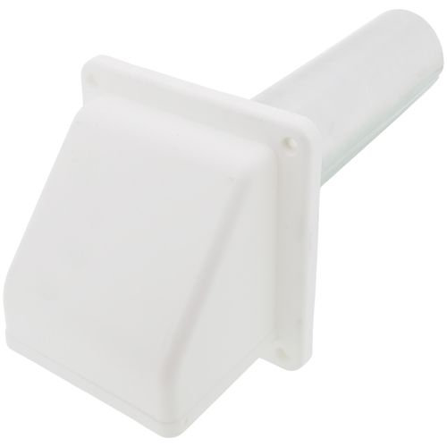3" White Plastic Preferred Hood Wall Vent w/ Tail Pipe