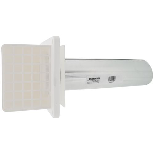 3" White Plastic Preferred Hood Wall Vent w/ Tail Pipe 3 3" White Plastic Preferred Hood Wall Vent w/ Tail Pipe