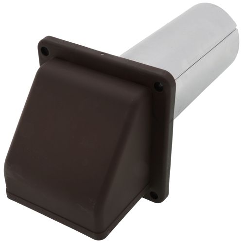 4" Brown Plastic Preferred Hood Wall Vent w/ Tail Pipe