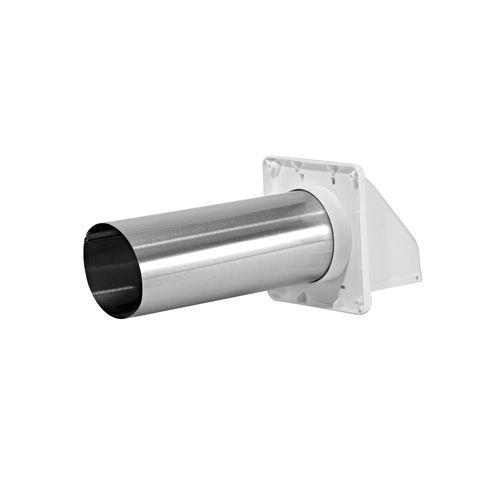 4" White Plastic Wall Exhaust Hood Dryer Vent with Damper, Screen and 11" Pipe 4 4" White Plastic Wall Exhaust Hood Dryer Vent with Damper, Screen and 11" Pipe