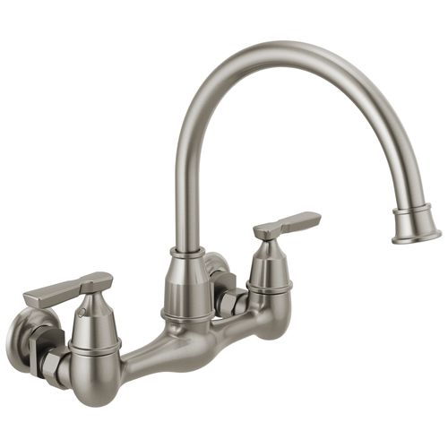 Corin 2 Handle Wall Mounted Kitchen Faucet (Stainless), 22722LF-SS