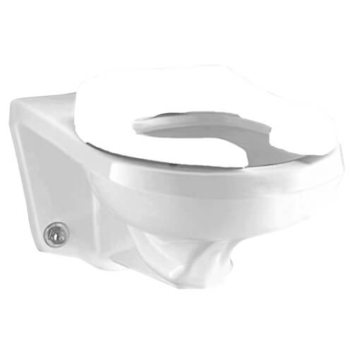 Afwall ADA Retrofit 1.28/1.6 gpf (4.8 - 6.0 Lpf) Top Spud Elongated Wall-Hung EverClean Toilet Bowl Only (White)