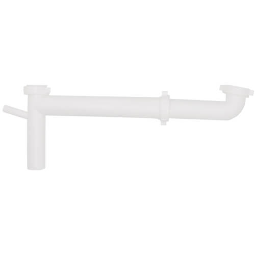 1-1/2" x 16" Direct Connect Telescopic End Outlet Waste with 1/2" DW Branch (White)