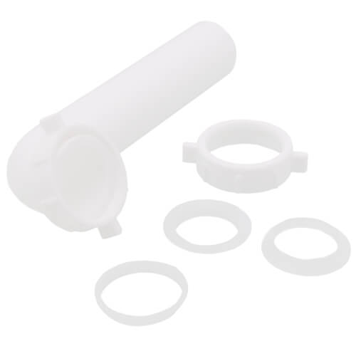 1-1/2" x 16" Direct Connect Telescopic End Outlet Waste with 1/2" DW Branch (White)