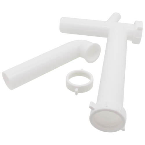 1-1/2" x 16" Direct Connect Telescopic End Outlet Waste with 3/4" DW Branch (White)