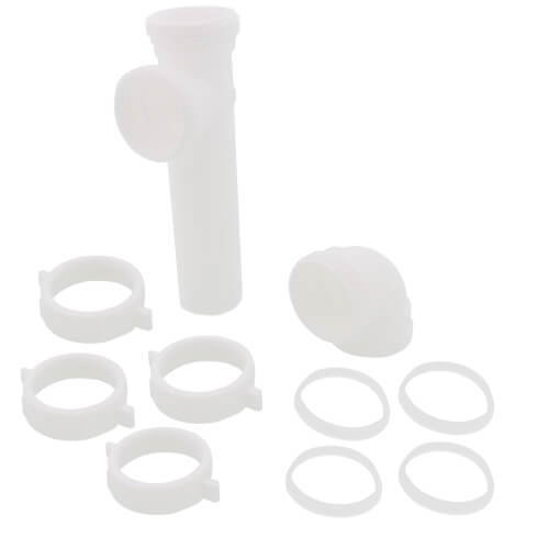 1-1/2" x 25" Centers with Baffle Tee - White