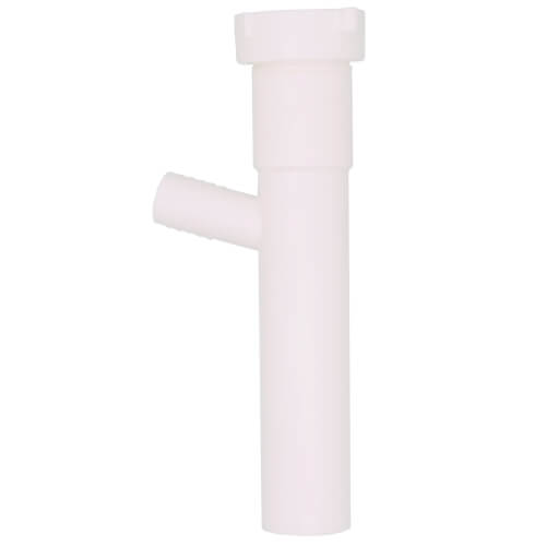 1-1/2" x 8" PVC White Dishwasher Tailpiece with 3/4" Branch