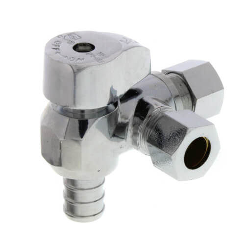 1/2" x 3/8" Compression 1/4 Turn Sharkbite Tee Stop (Lead Free)