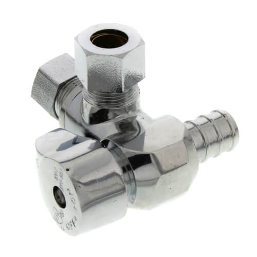 1/2" x 3/8" Compression 1/4 Turn Sharkbite Tee Stop (Lead Free) 3 1/2" x 3/8" Compression 1/4 Turn Sharkbite Tee Stop (Lead Free)