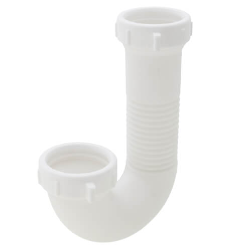 1-1/2" or 1-1/4" Flexible J-Bend, White Plastic