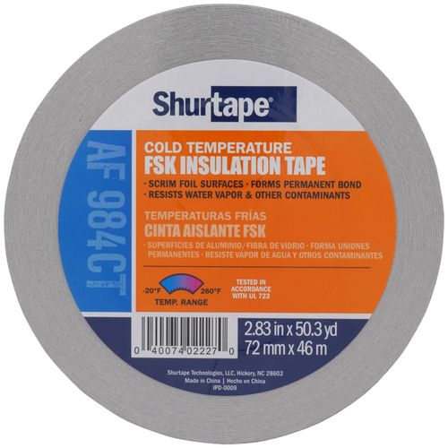 AF 984CT Silver Cold Temperature FSK Insulation Tape (3" x 150') 2 AF 984CT Silver Cold Temperature FSK Insulation Tape (3" x 150')