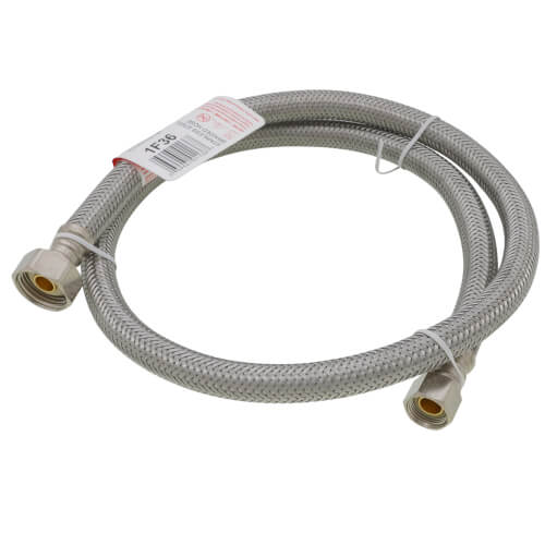 36" Braided Stainless Steel Hose Faucet Connector (3/8" Compression x 1/2" FIP)