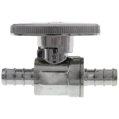 3/8" PEX Crimp x 3/8" PEX Crimp 1/4 Turn Supply Straight Stop (Chrome Plated)