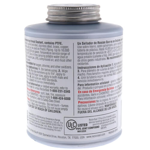 RectorSeal T Plus 2 Pipe Thread Sealant (16 oz.)