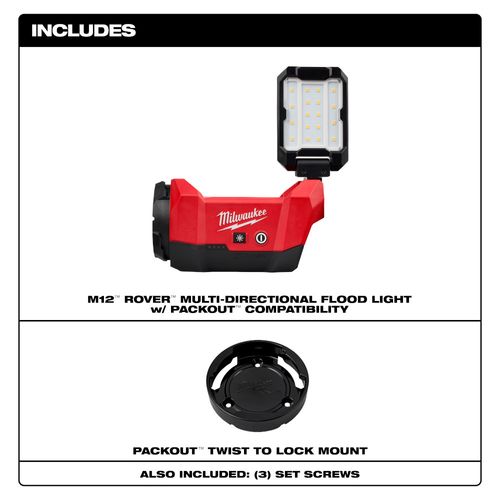 M12 ROVER Multi-Directional Flood Light w/ PACKOUT Compatibility