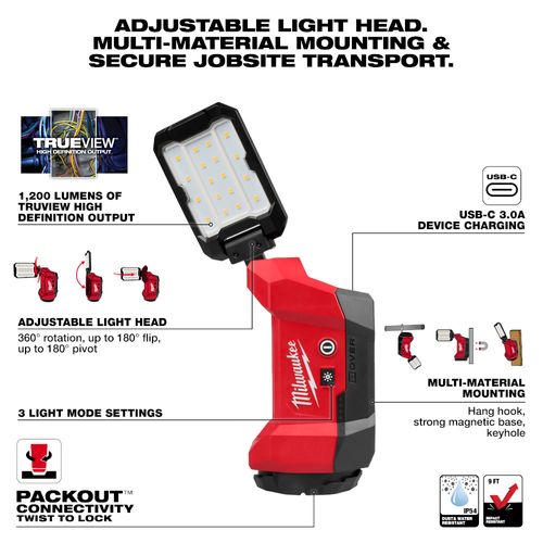 M12 ROVER Multi-Directional Flood Light w/ PACKOUT Compatibility 5 M12 ROVER Multi-Directional Flood Light w/ PACKOUT Compatibility