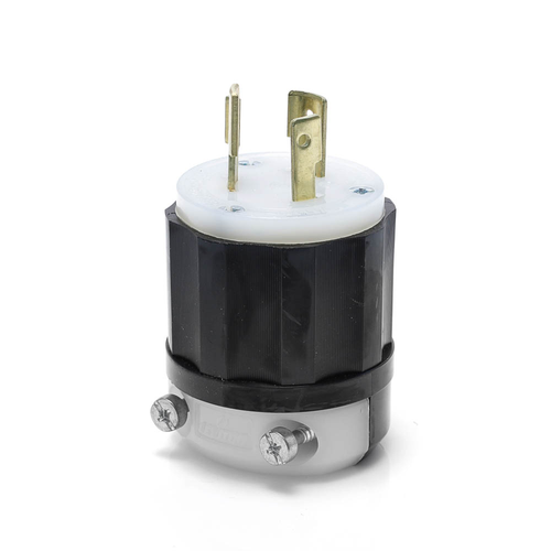 Locking Plug, 20A, 600V Industrial Grade (Black) & White