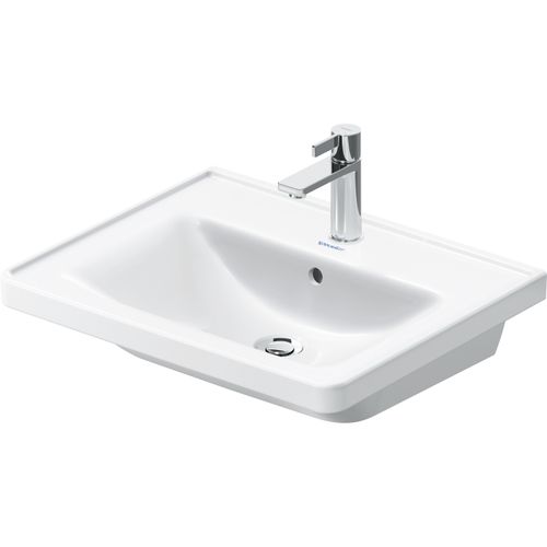 D-neo Sink 23-5/8" (white) High Gloss, 1 Faucet Hole, Overflow, No Soap Dispenser