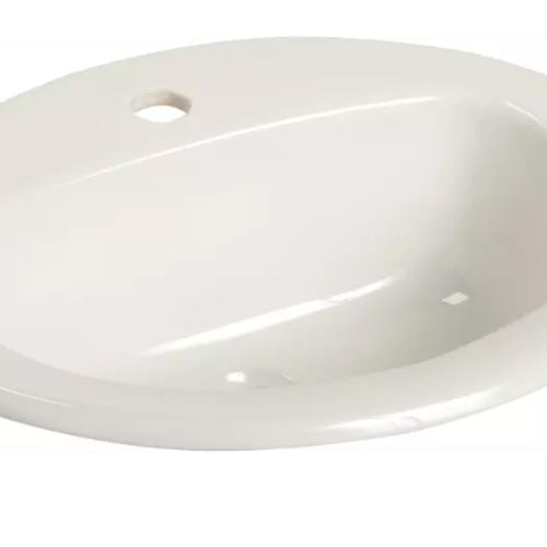 237 MS Oval Drop-In Lavatory, Single Hole (White)