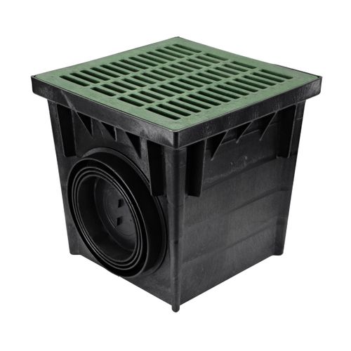 24" Catch Basin Kit w/ Green Plastic Grate