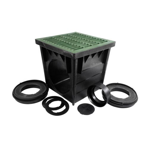 24" Catch Basin Kit w/ Green Plastic Grate 2 24" Catch Basin Kit w/ Green Plastic Grate
