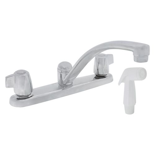 Two Handle Kitchen Faucet with Spray - Chrome, 2400LF
