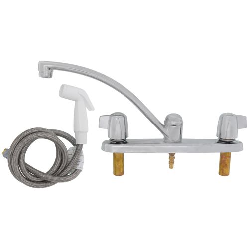 Two Handle Kitchen Faucet with Spray - Chrome, 2400LF 2 Two Handle Kitchen Faucet with Spray - Chrome, 2400LF