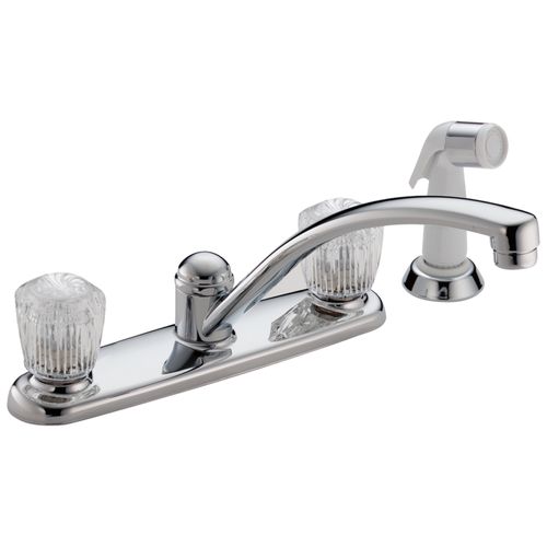 2 Handle Kitchen Faucet w/ Spray (Chrome), 2402LF