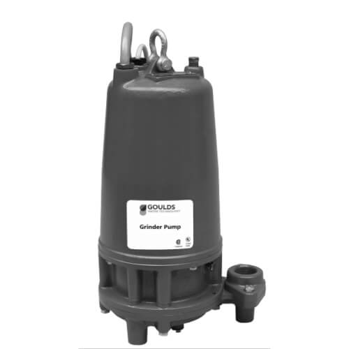 1GD Series 46 GPM Grinder Pump, 106 ft Max Head (2 HP, 230 Volts, 1 Phase, 20' Cord)
