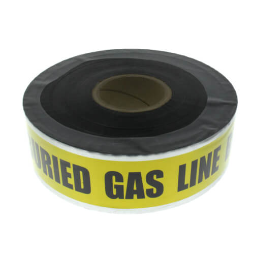"Caution Buried Gas Line Below" Yellow Detectable Magnetic Burial Tape (3" x 1000 Ft)