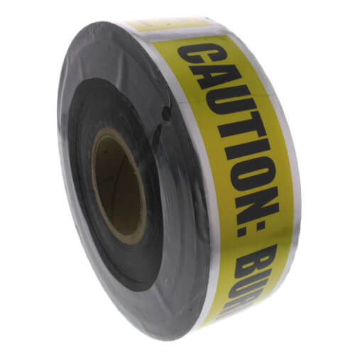 "Caution Buried Gas Line Below" Yellow Detectable Magnetic Burial Tape (3" x 1000 Ft)
