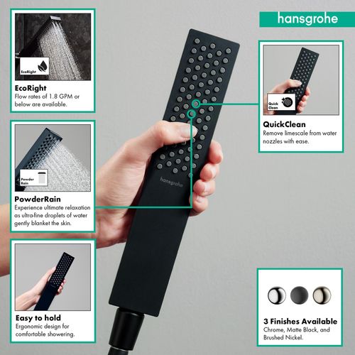 Pulsify E Baton Handshower 100 1-Jet, 1.75 GPM (Matte Black), 24321671 3 Pulsify E Baton Handshower 100 1-Jet, 1.75 GPM (Matte Black), 24321671