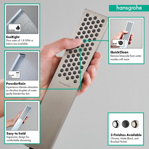 Pulsify E Baton Handshower 100 1-Jet, 1.75 GPM (Brushed Nickel), 24321821 2 Pulsify E Baton Handshower 100 1-Jet, 1.75 GPM (Brushed Nickel), 24321821