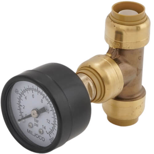 SharkBite Pressure Gauge with 1/2" Tee (Lead Free) 2 SharkBite Pressure Gauge with 1/2" Tee (Lead Free)