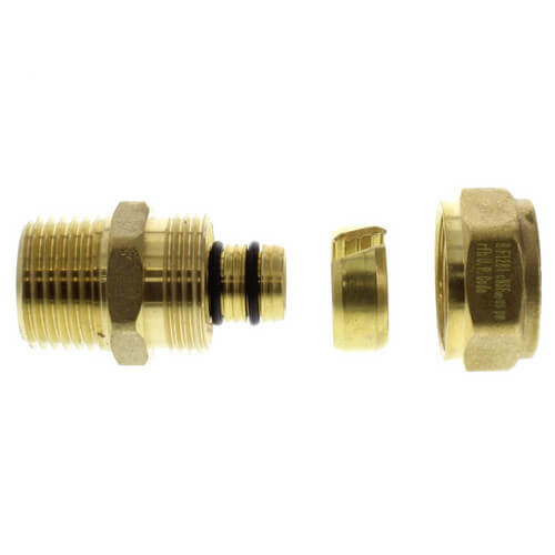 1/2" PEX-AL-PEX x 1/2" MNPT Transition w/ Fitting Assembly
