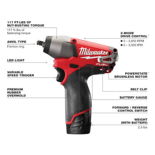 M12 Fuel 3/8" Impact Wrench (Tool Only)