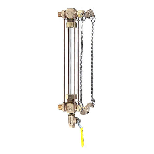 3/4" Chain Lever Water Gauge w/ 16" Glass & Rod (Conforms to ASME Check Reqs)