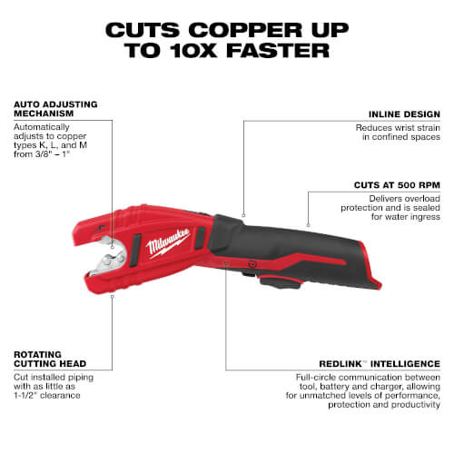 M12 Force Logic Package w/ 1/2" to 1" M12 Force Logic Copper Press Tool Kit & M12 Cordless Copper Tubing Cutter 4 M12 Force Logic Package w/ 1/2" to 1" M12 Force Logic Copper Press Tool Kit & M12 Cordless Copper Tubing Cutter