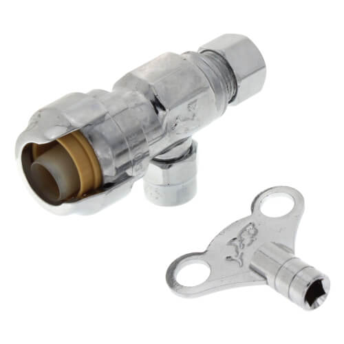 1/2" Sharkbite x 3/8" Compression Straight Loose Key Stop Valve (Lead Free)