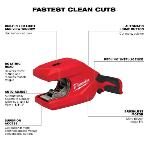 M12 Brushless 1-1/4" - 2" Copper Tubing Cutter 2 M12 Brushless 1-1/4" - 2" Copper Tubing Cutter